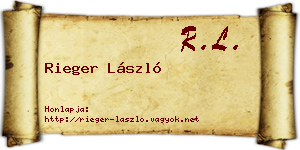 Rieger László névjegykártya